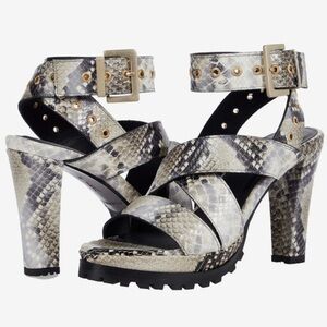 Allsaints All Saints Sienna Snakeskin Sandals Lug Sole Size 35